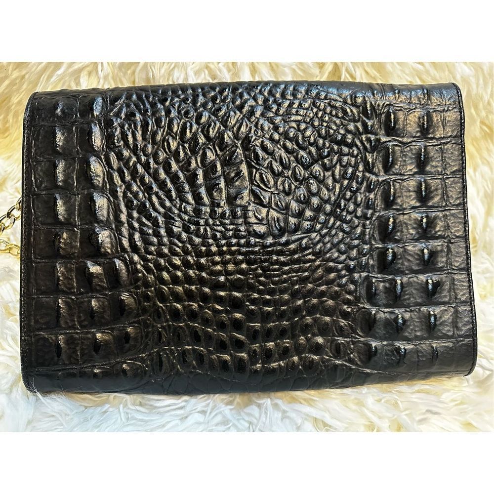 Courage. b Black crocodile Leather Shoulder Bag or Clutch with Removable Strap - Picture 2 of 10